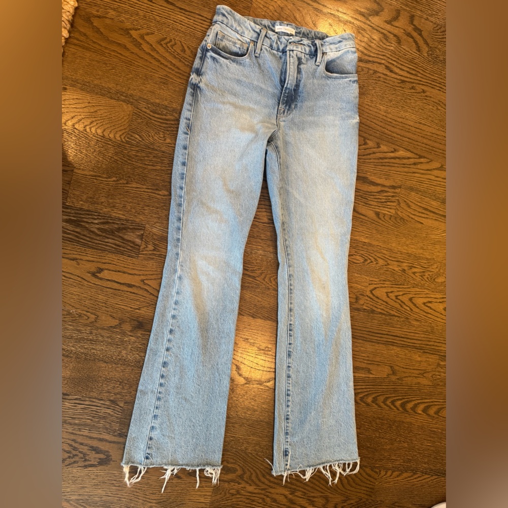 Good American Light Blue Flare Jeans
